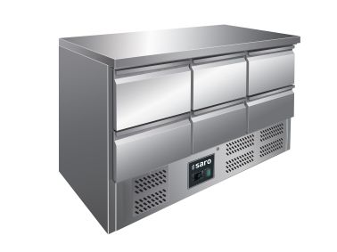 SARO Koelwerkbank met 6 laden model VIVIA S 903 S/S TOP - 6x 1/2 GN