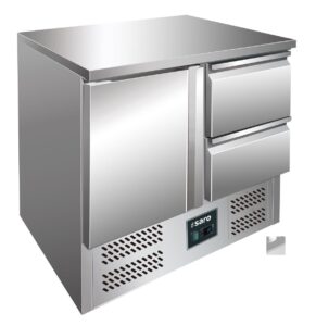 SARO Koelwerkbank met deur en laden model VIVIA S 901 S/S TOP - 2x 1/2 GN