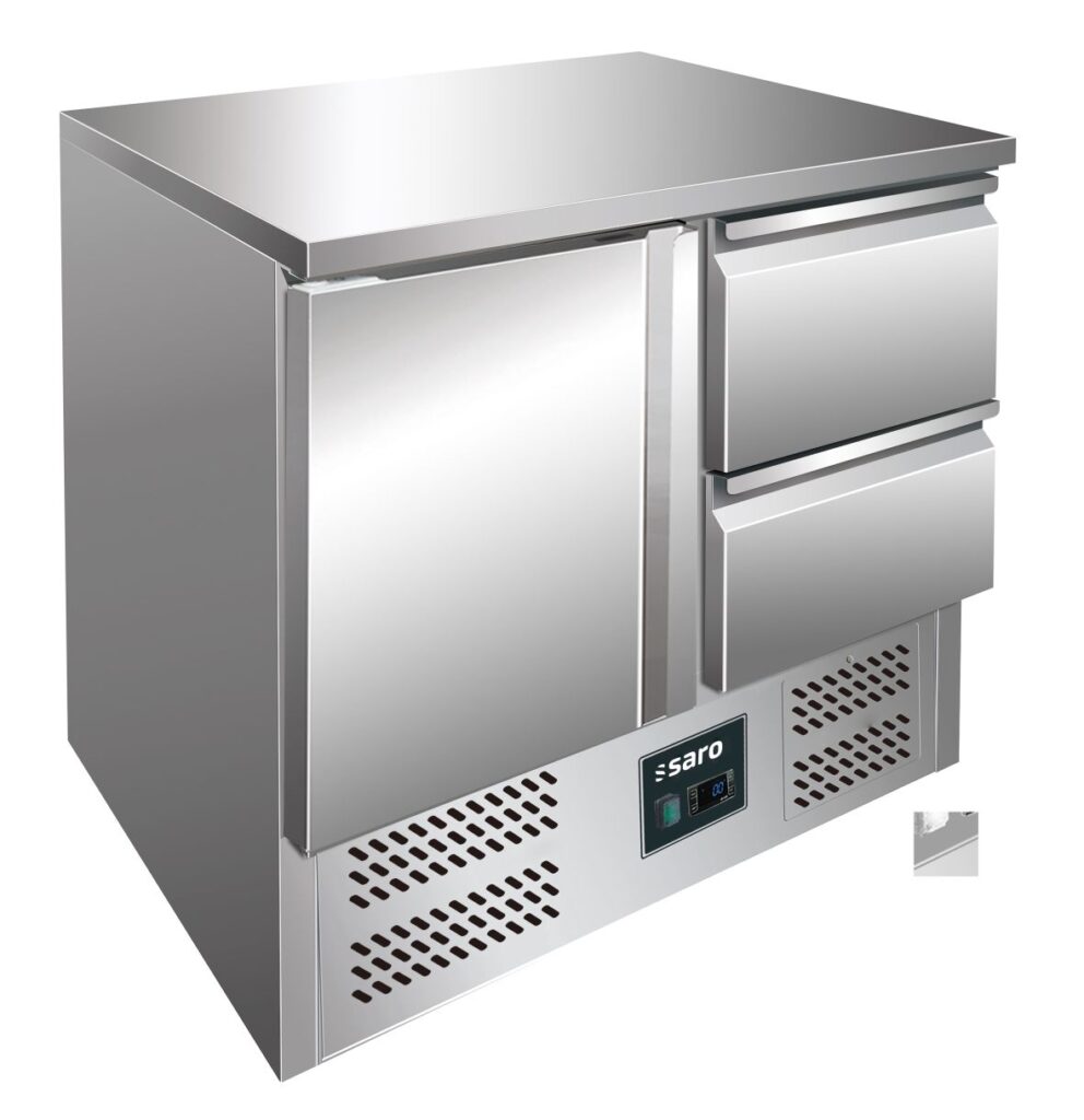SARO Koelwerkbank met deur en laden model VIVIA S 901 S/S TOP - 2x 1/2 GN
