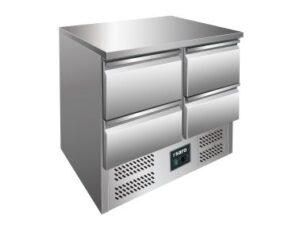 SARO Koelwerkbank met laden model VIVIA S 901 S/S TOP 4x 1/2 GN
