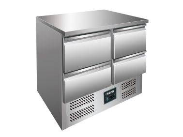 SARO Koelwerkbank met laden model VIVIA S 901 S/S TOP 4x 1/2 GN