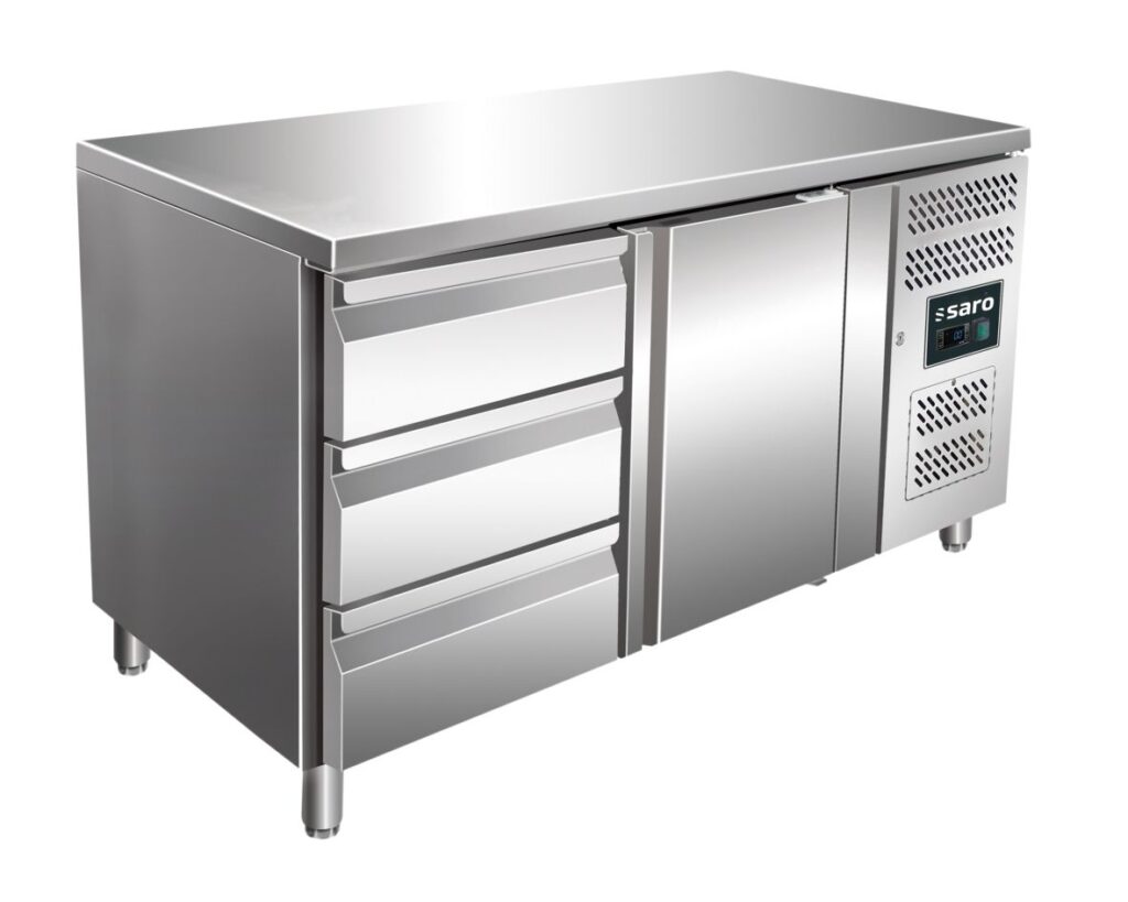 SARO Cooling table with 1 door and 1x 3 drawer set, modell KYLJA 2130 TN