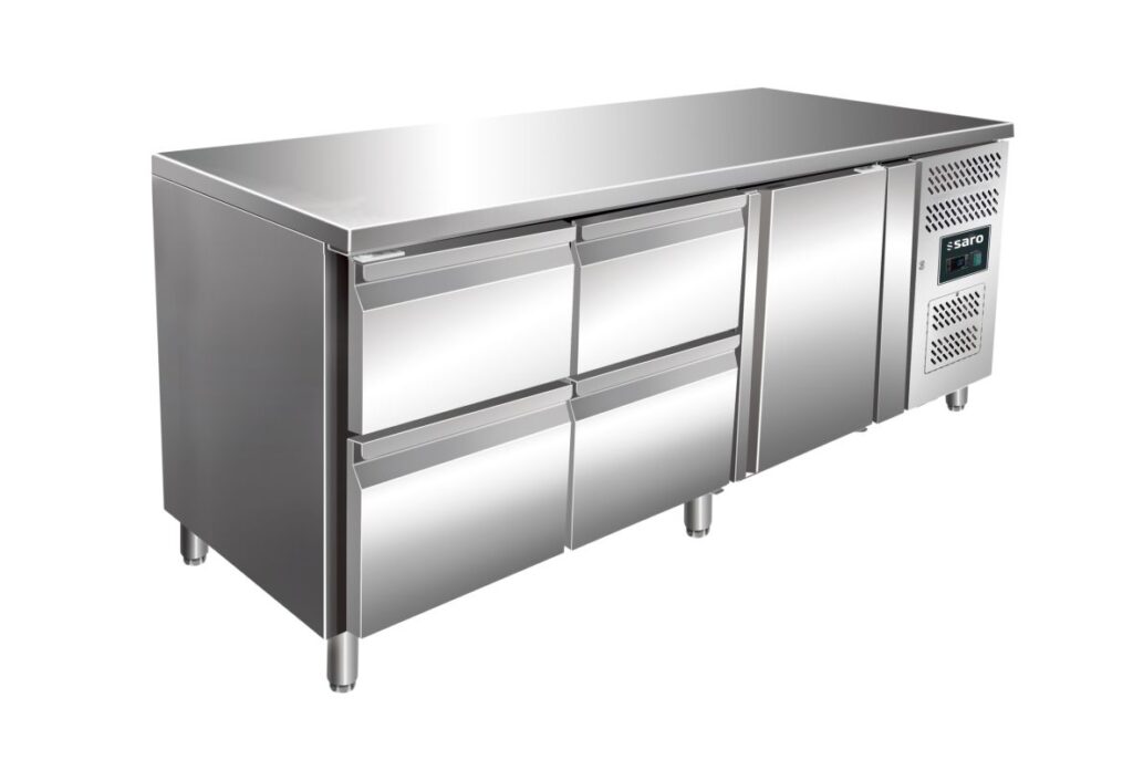 SARO Koelwerkbank met 1 deur en 2x ladenset van 2 model KYLJA 3140 TN