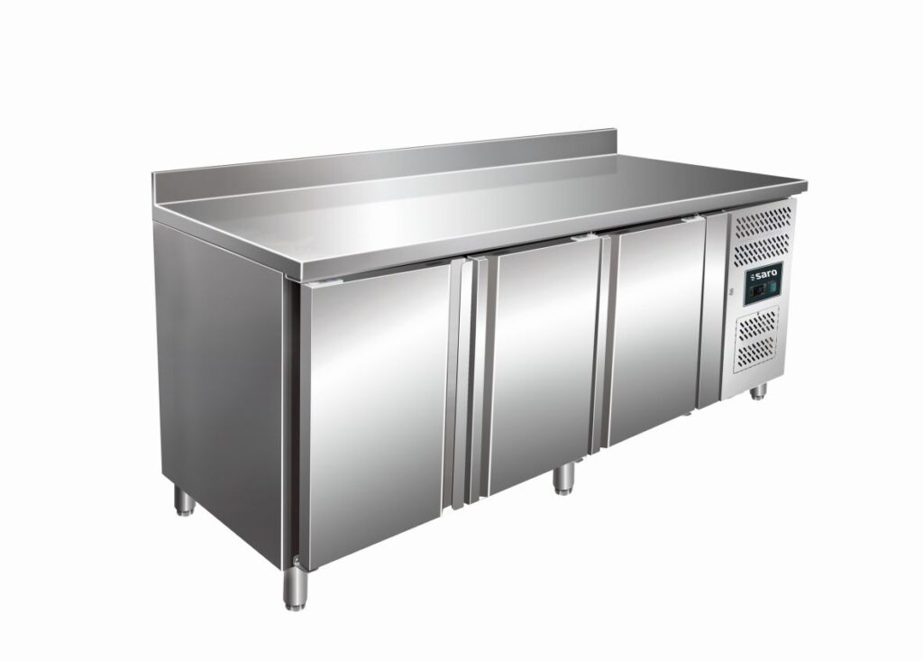 SARO Koelwerkbank met 3 deuren en spatrand model KYLJA 3200 TN