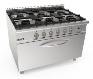 SARO Gasfornuis + gasoven, 6 branders LQ model LQ / CUG6FM