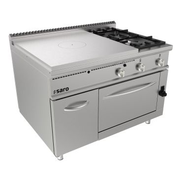 SARO Kookplaatfornuis met gasoven + 2 branders + deur LQ model LQ / TPG6LO