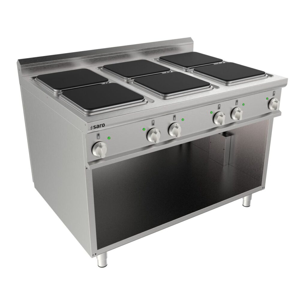 SARO Elektrisch kooktoestel op open onderstel, 6 platen LQ model LQ / CQE6BA