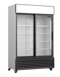SARO Koelkast met glazen schuifdeuren en lichtkap model GTK 700 SD