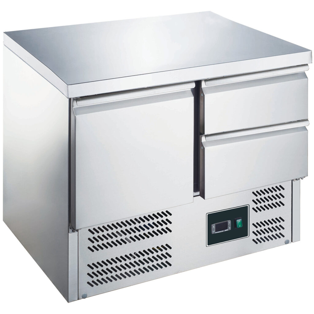 SARO Koelwerkbank met deur en laden model ES 901 S/S TOP 1/2