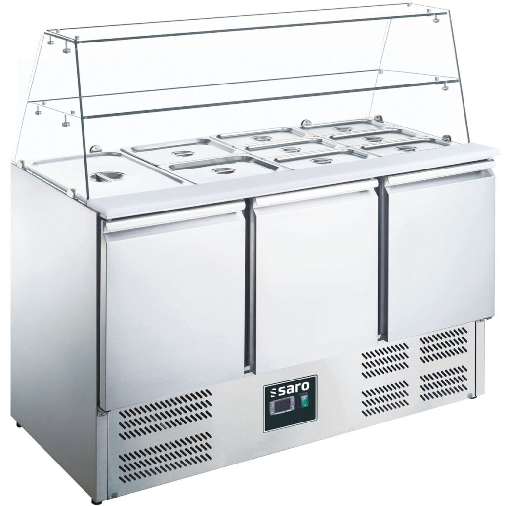 SARO Saladette with glass top model ES 903 G