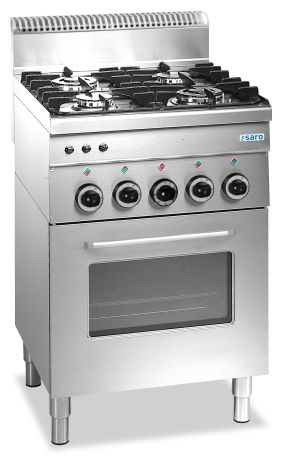 SARO Gasfornuis met gasoven, 4 branders, 600-lijn model G4SF6