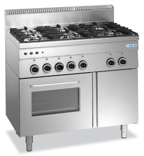 SARO Gasfornuis met gasoven, 6 branders, 600-lijn model G6SFA6