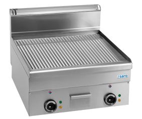 SARO Elektrische grillplaat geribbeld, tafelmodel 600x600 model EFT66R