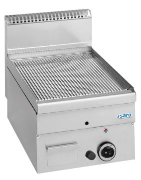SARO Gasgrillplaat geribbeld, tafelmodel 400x600 model GFT46R