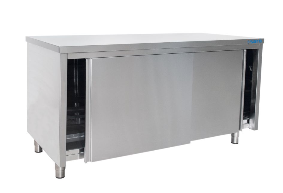SARO RVS werkkast met schuifdeuren - 600 mm diep, 1600 mm
