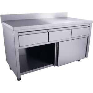 SARO Sliding door cabinet - 3 drawers.1400X700mm with upstand