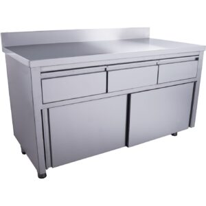 SARO Schuifdeurkast - 3 laden 1400x700 mm met opstaande rand