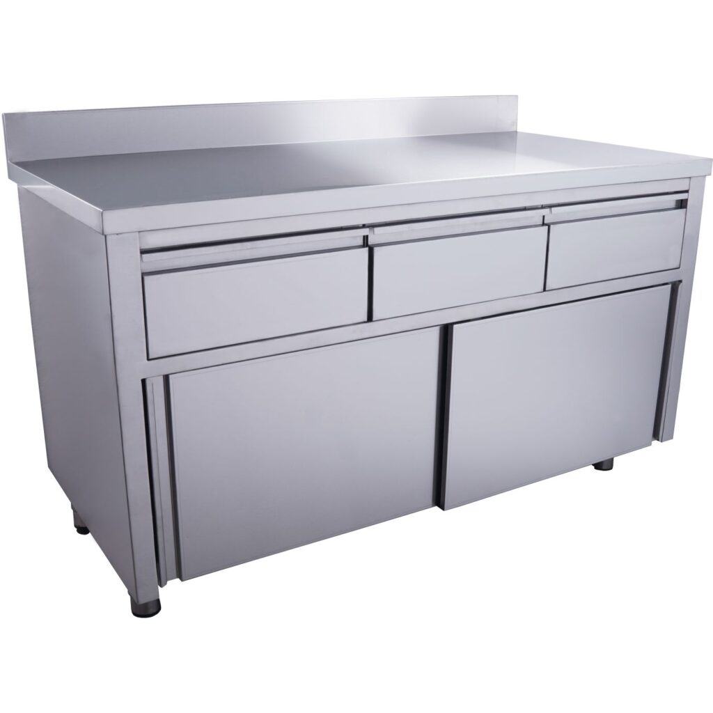 SARO Sliding door cabinet - 3 drawers.1600X700mm with upstand
