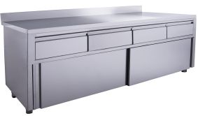 SARO Schuifdeurkast - 4 laden 1800x700 mm met opstaande rand