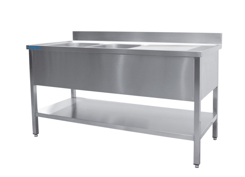SARO Sink with two basins, left - 700 mm depth, 1800mm