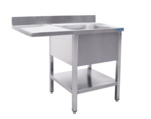SARO RVS spoelkast met 1 bak, rechts - 700 mm diep, 1400 mm